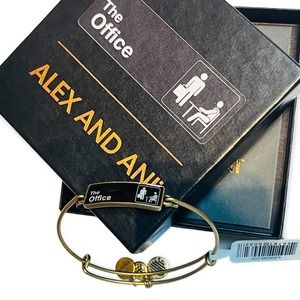 ALEX AND ANI The Office Collectible Bangle Expandable TV Pop NEW Gold Inline Bar